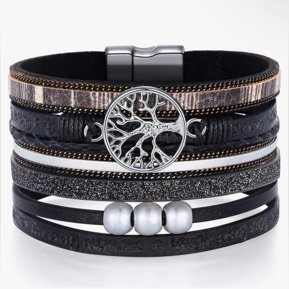 Inspirational Tree of Life Leather Bracelets for Women, Gifts for Teens Girls